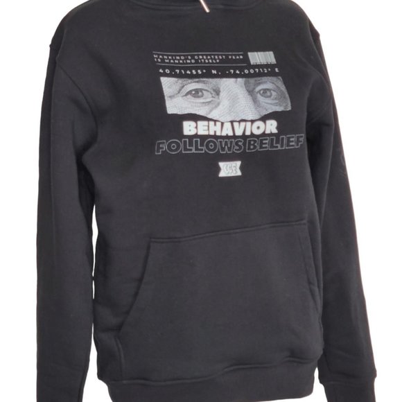 Women's Behavior Follows Belief Premium Front Pouch Pocket Hoodie Long Sleeve - Picture 3 of 4